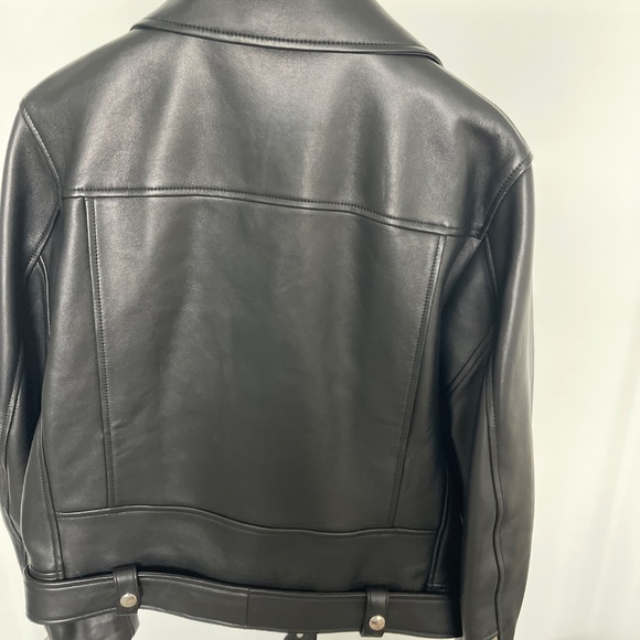 Acne Studios Belted Leather Biker Jacket - Picture 3 of 6
